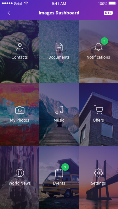 Images Dashboard Page Xamarin.Forms XAML