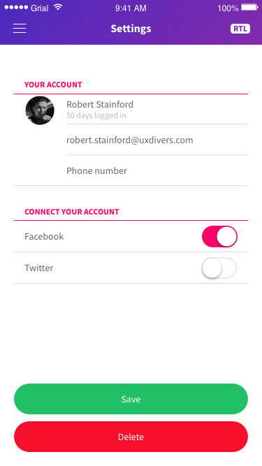 Settings Page Xamarin.Forms XAML