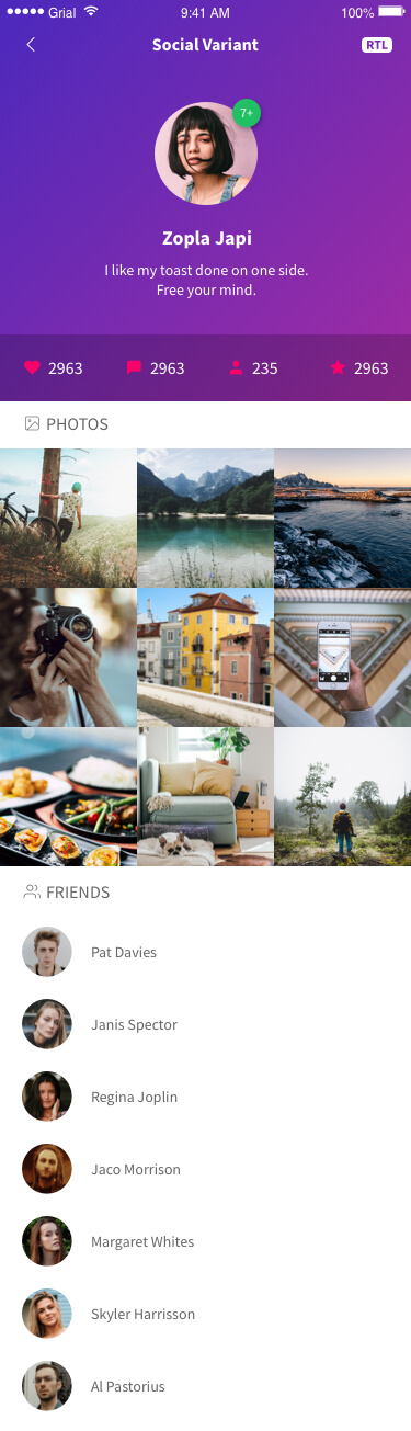 Social Variant Page Xamarin.Forms XAML
