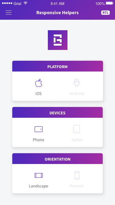 Responsive Helpers Page Xamarin.Forms XAML
