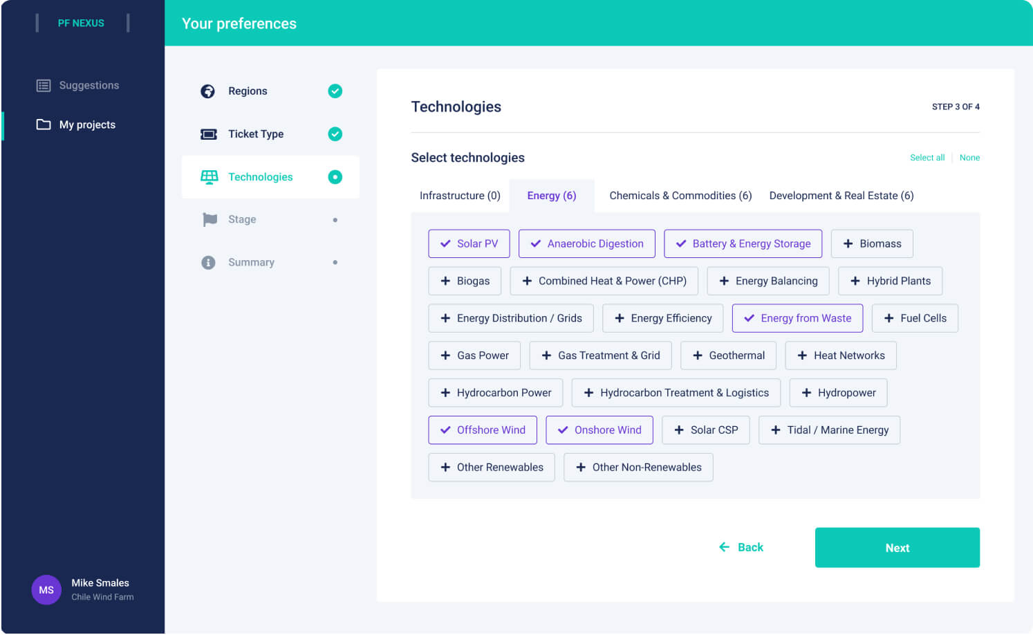 PF Nexus capital preference technologies screen