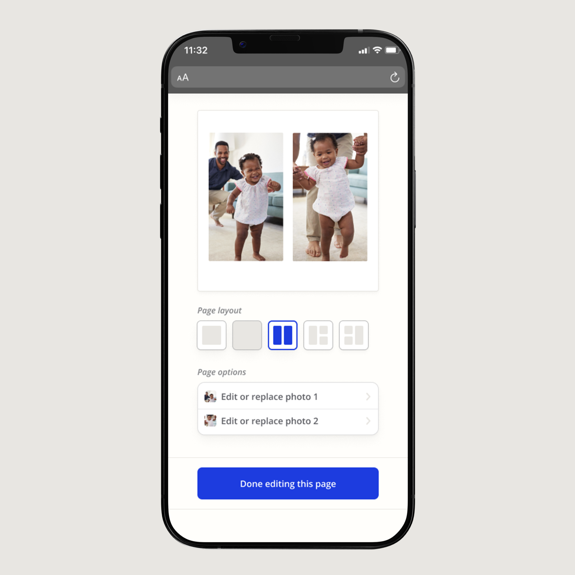 Book editor in browser on mobile.