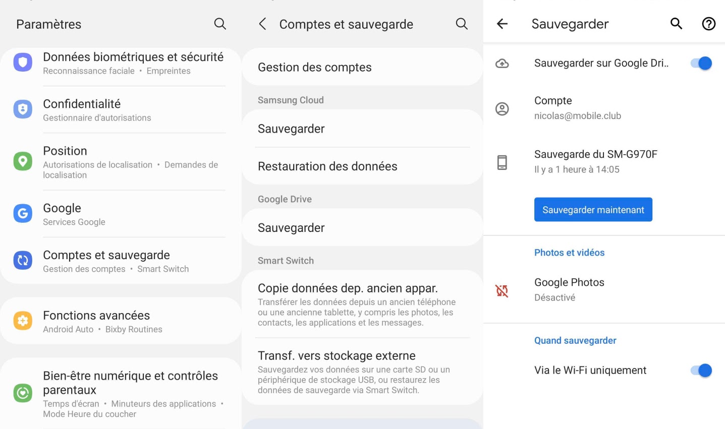 Transfert de données android