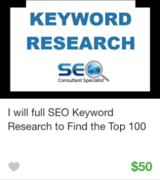 keyword research gig on fiverr
