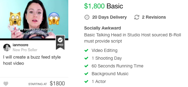 buzz feed style video fiverr gig