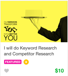 Fiverr keyword research Gig