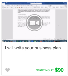 Business plan gig service on Fiverr