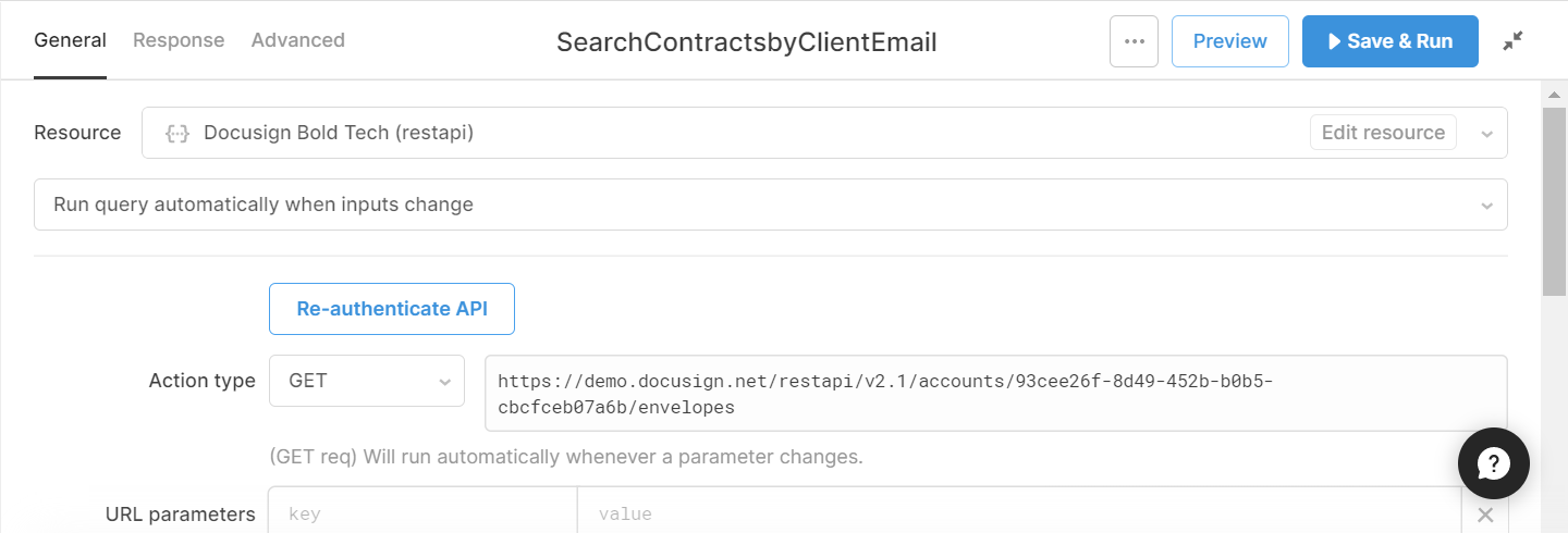 query for searching docusign for contracts