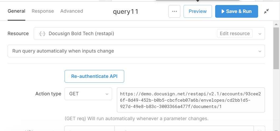 GET query for Docusign document