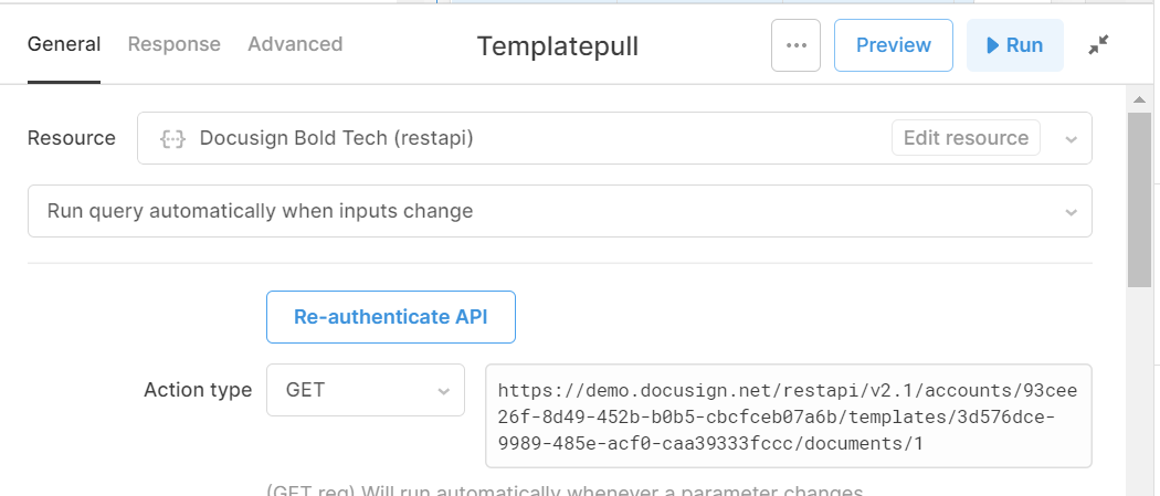 GET query for Docusign template