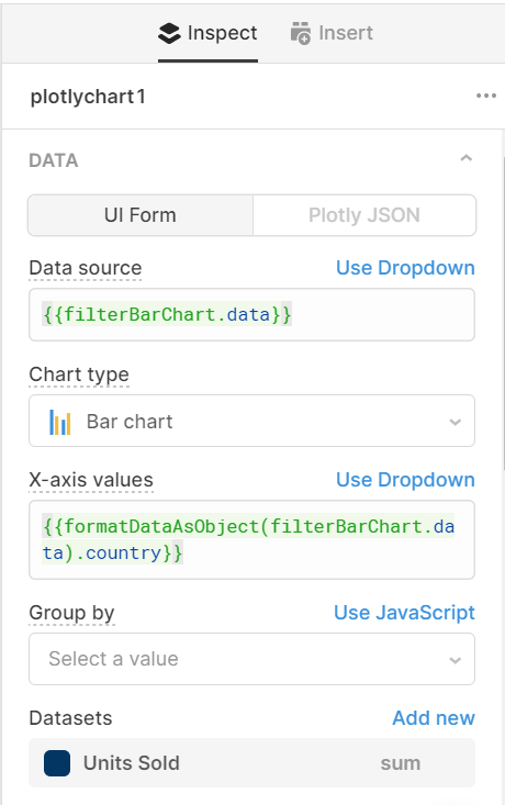 Settings for a plotly chart