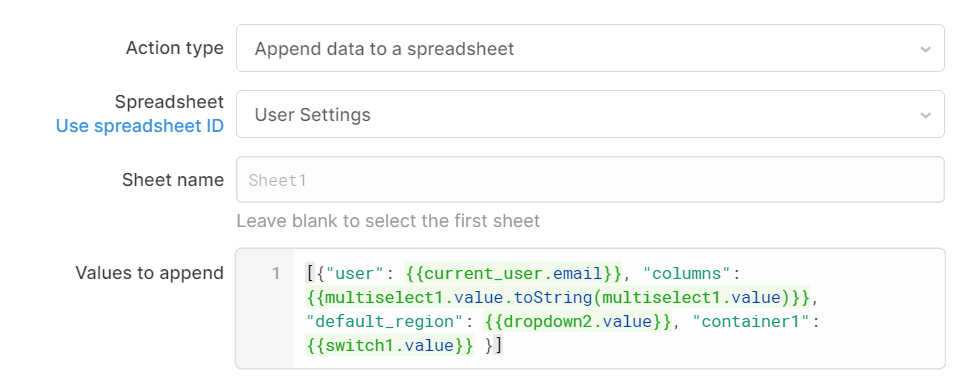 Edit user settings query to add a new row of data