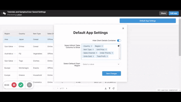 Gif showing the multiselect component working 