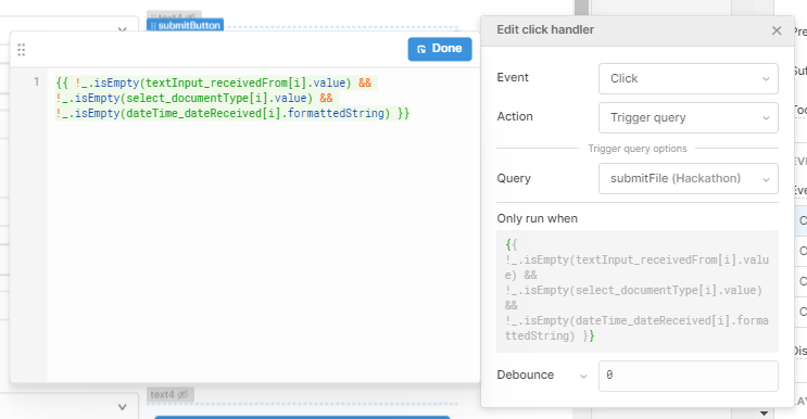 data validation for the input values on submit