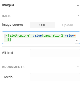 Code to link the image source to the indexed file in the dropzone