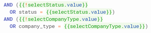 sql query to search for two values from dropdown