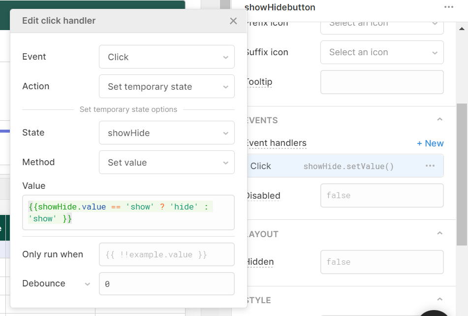 event handler to switch temp state value