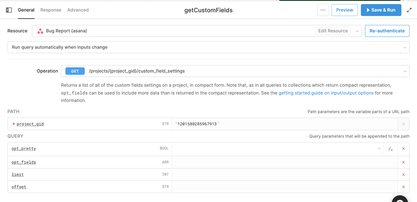 get custom field settings asana