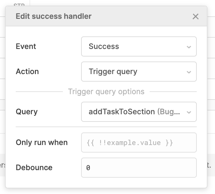 success handler for query