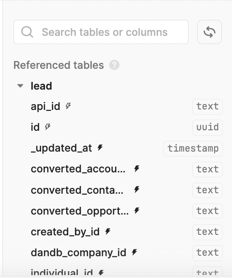 database schema in retool