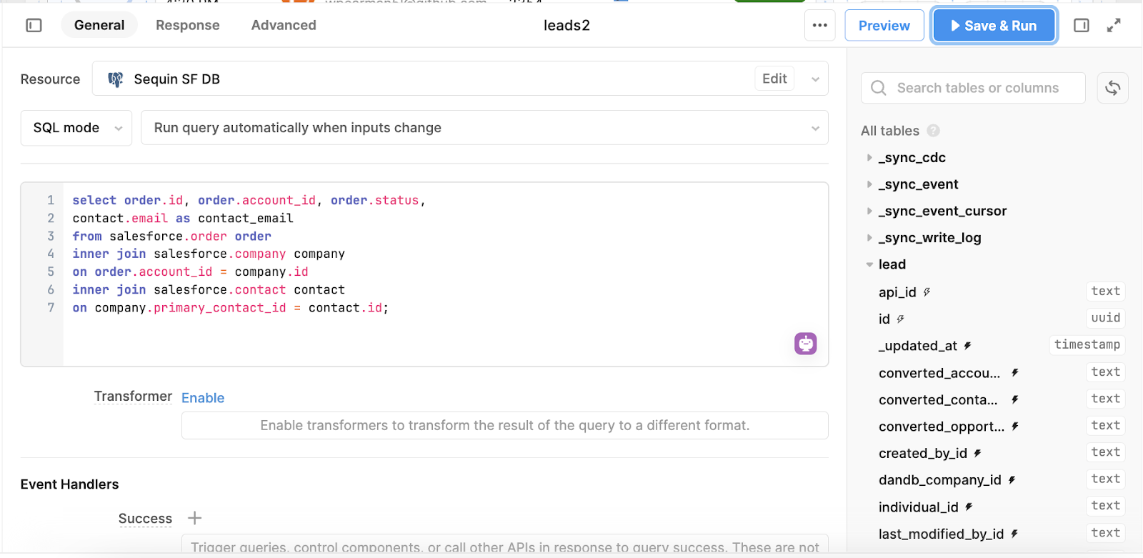 complex sql query in retool