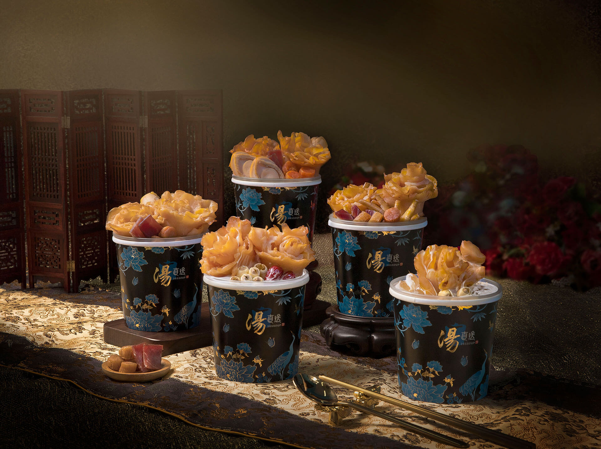 365soup product - A group of luxury fish maw soup