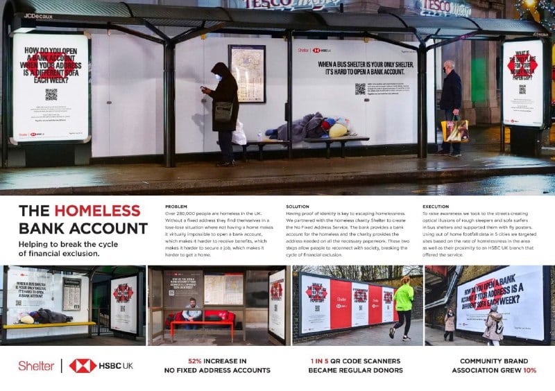 "Outdoor" Cannes Lions 2021-The Homeless Bank Account-HSBC
