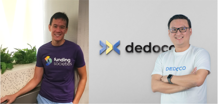Left to right: Chua Cheng Zhan, Head of Operations, Funding Societies; Kevin Lam, Head of Sales, SMB Asia, Dedoco