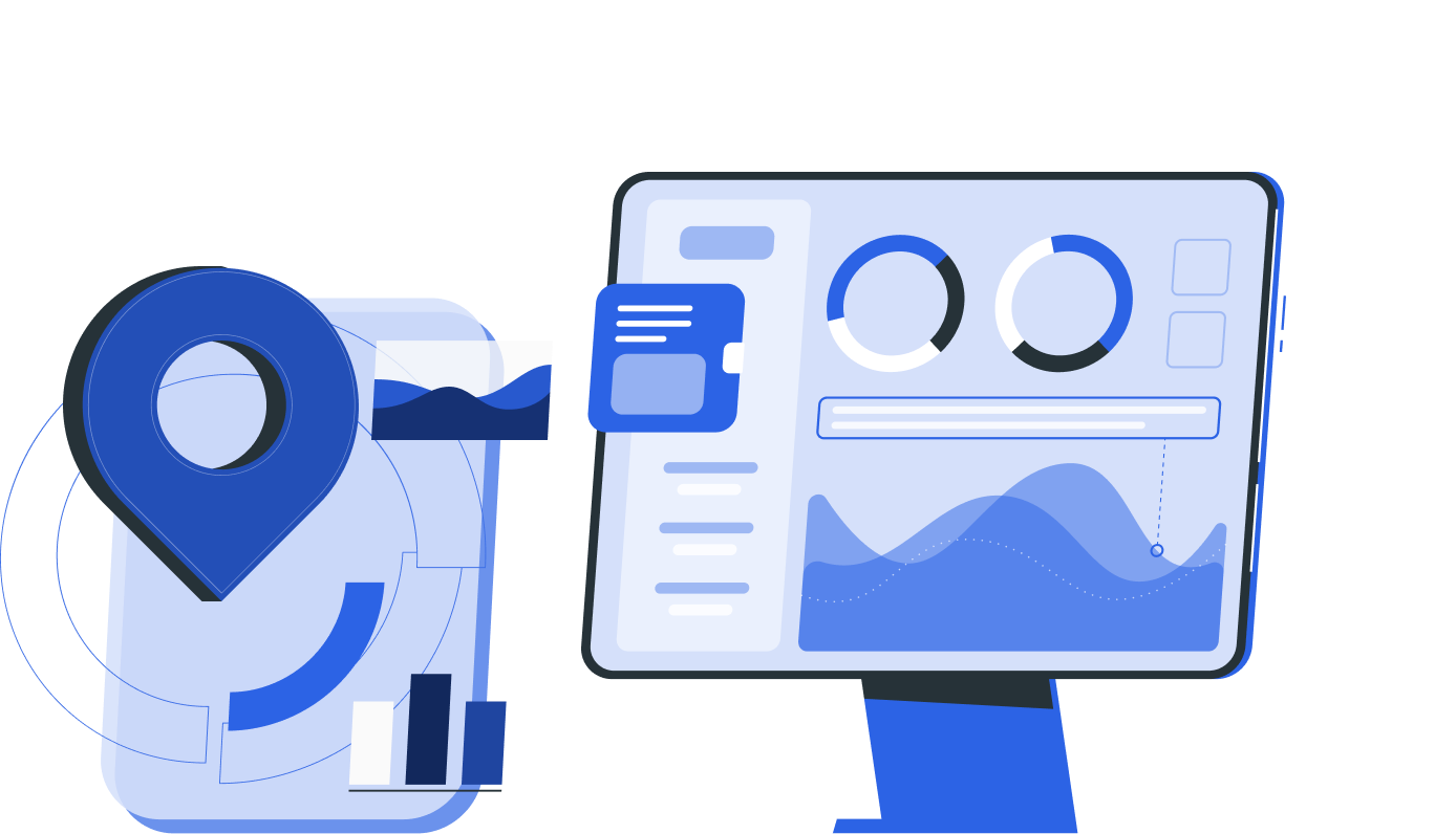 Image showing data getting optimized on a desktop and a mobile