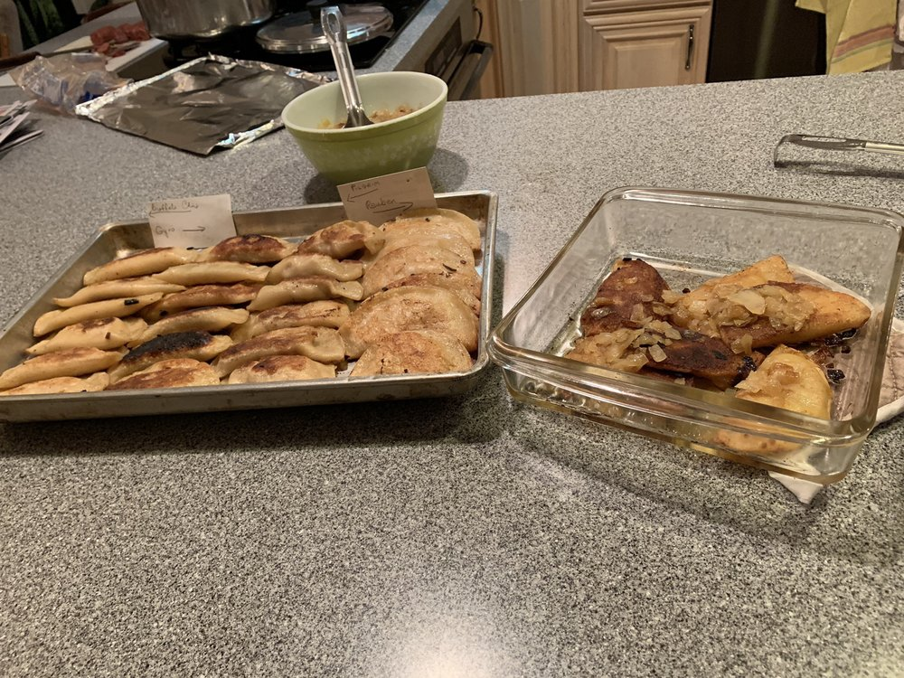 dishes of pierogies
