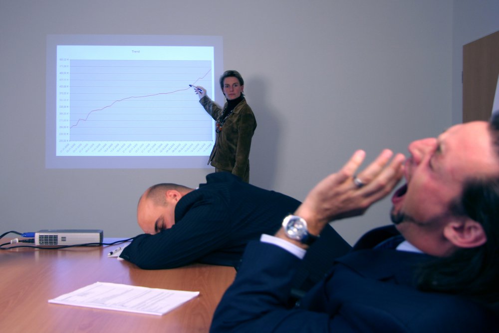 Avoiding boring sales presentations