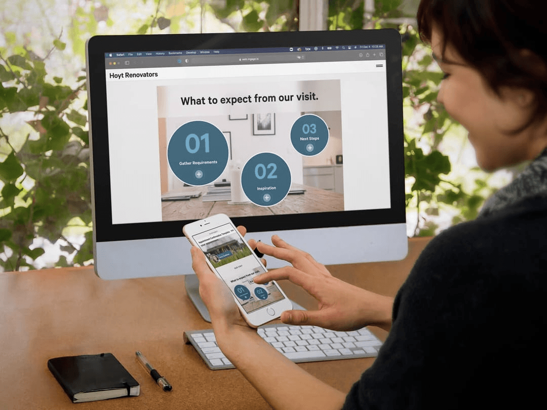 designer building a sales presentation