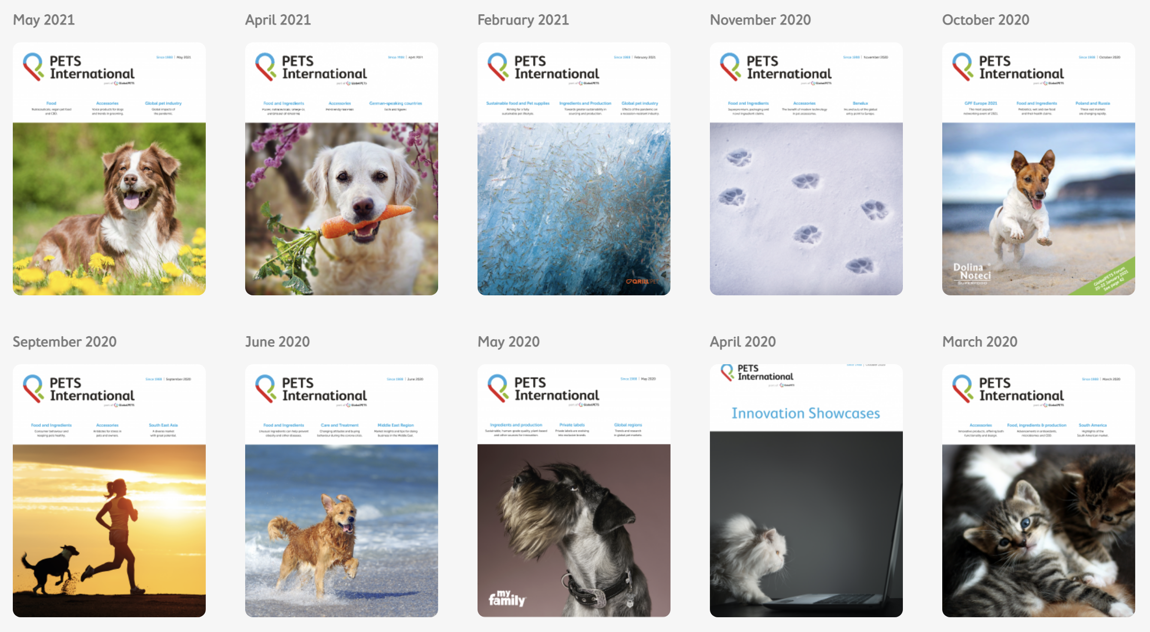 PETS International covers