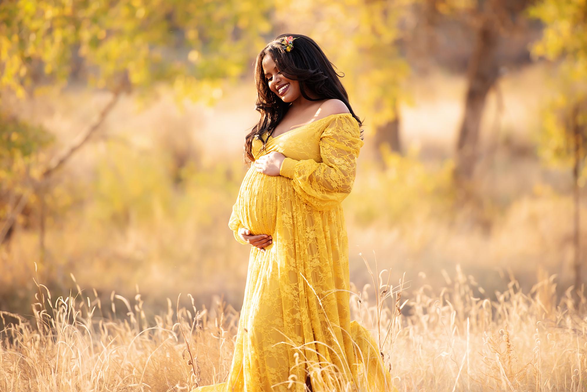 A pregnant mother during her maternity photo session