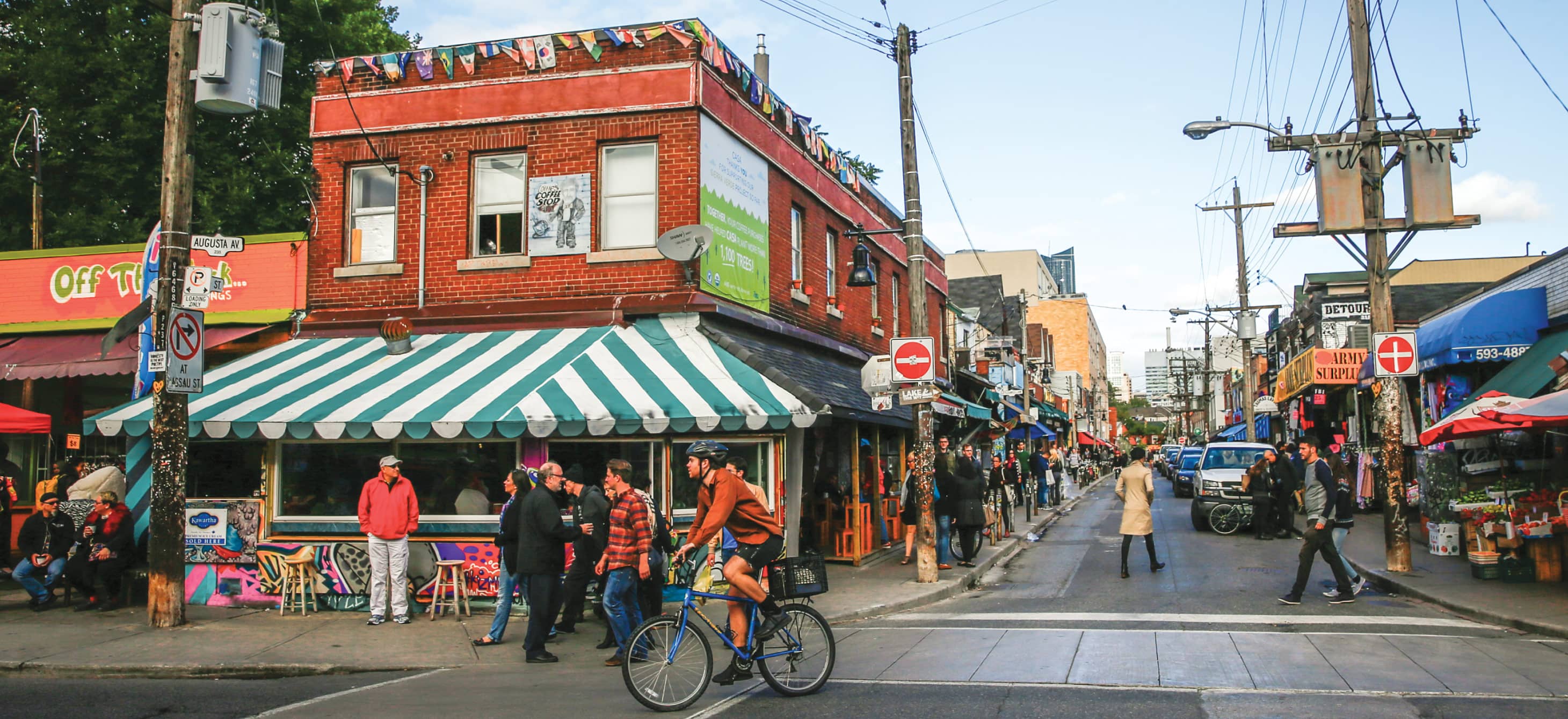 a vibrant street scene at Kensington Market