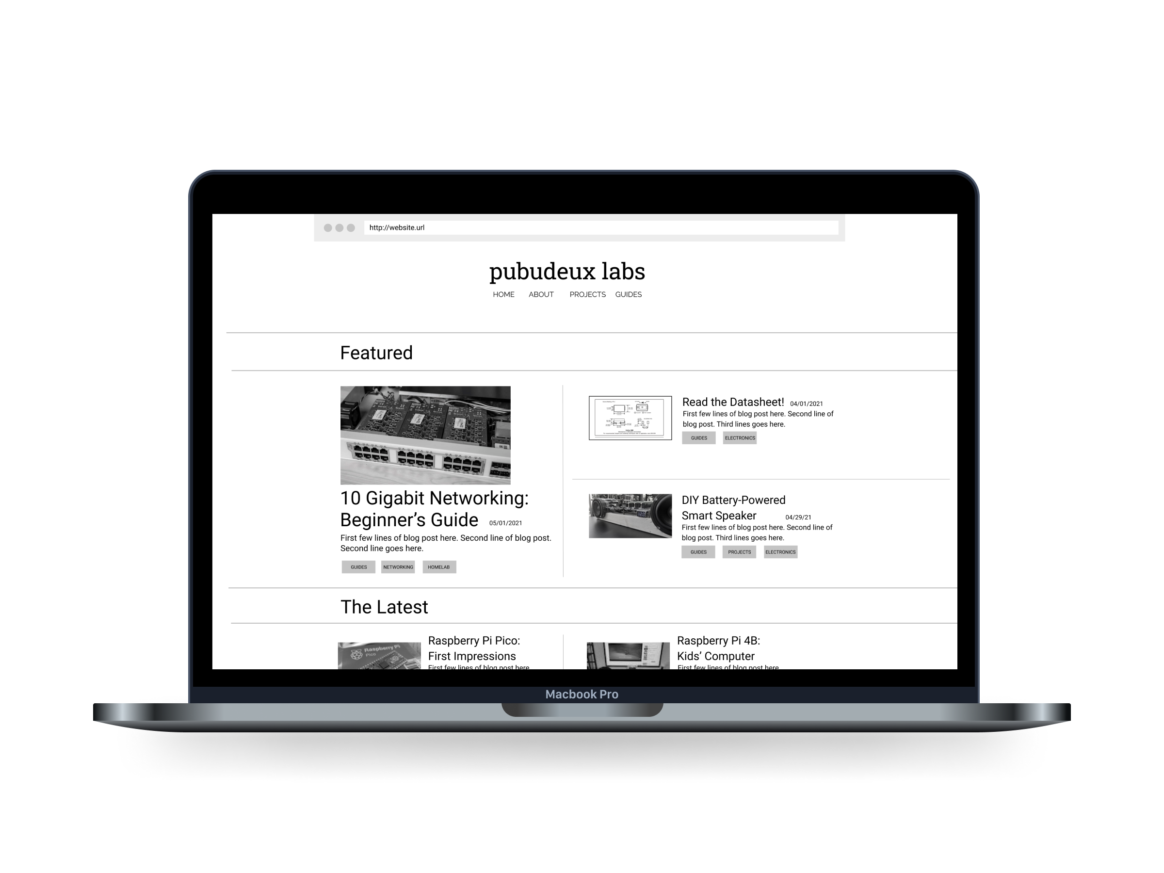 Laptop with view of homepage. 