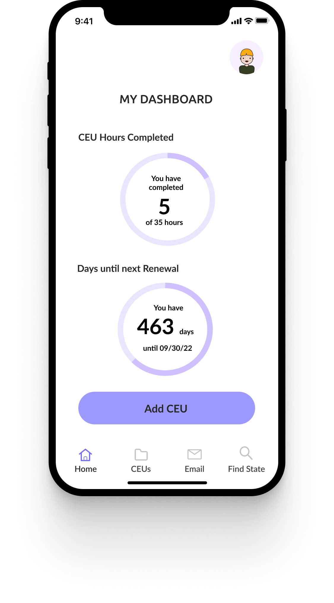 iPhone with view of app home screen. 