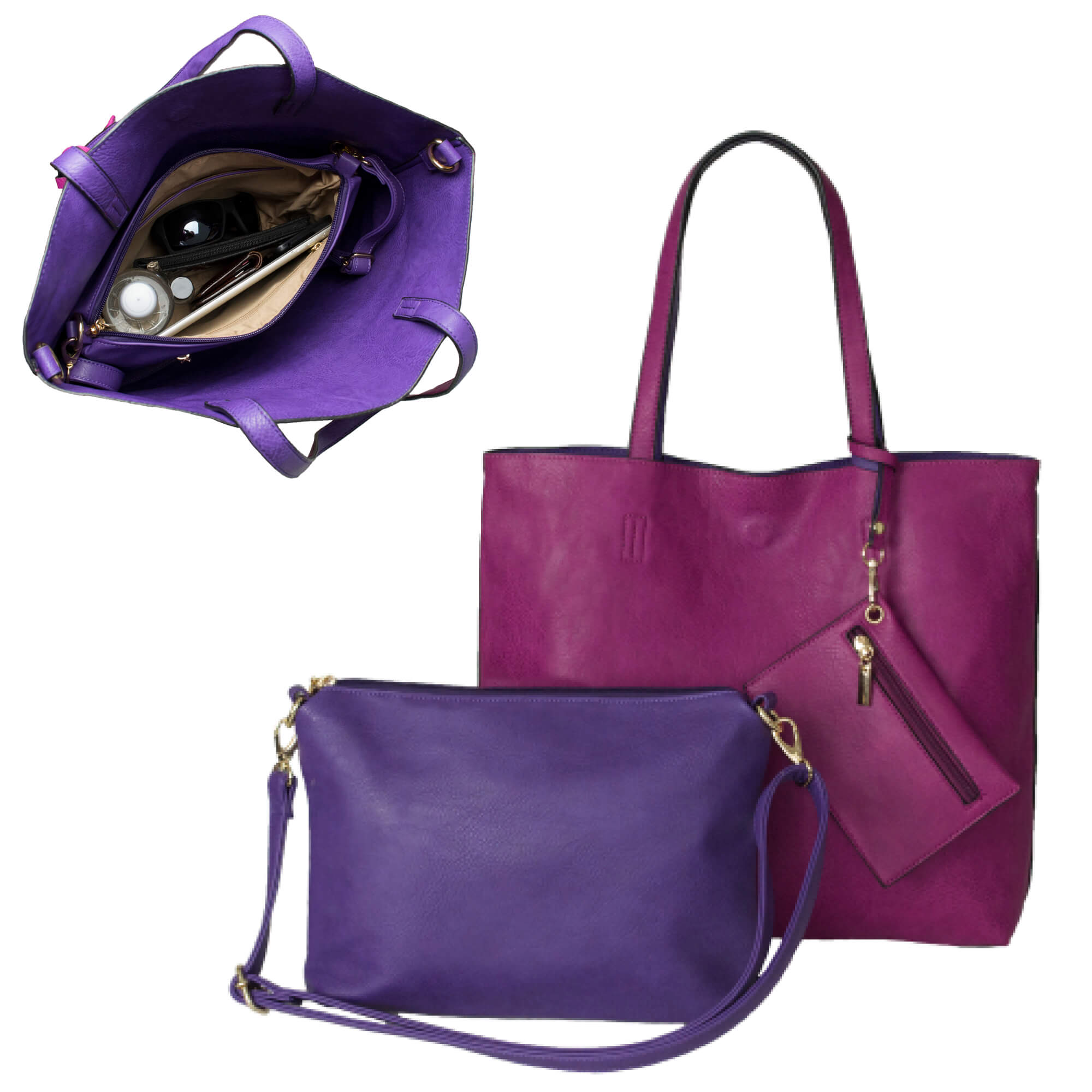 BergsReversibles set in pink and purple.