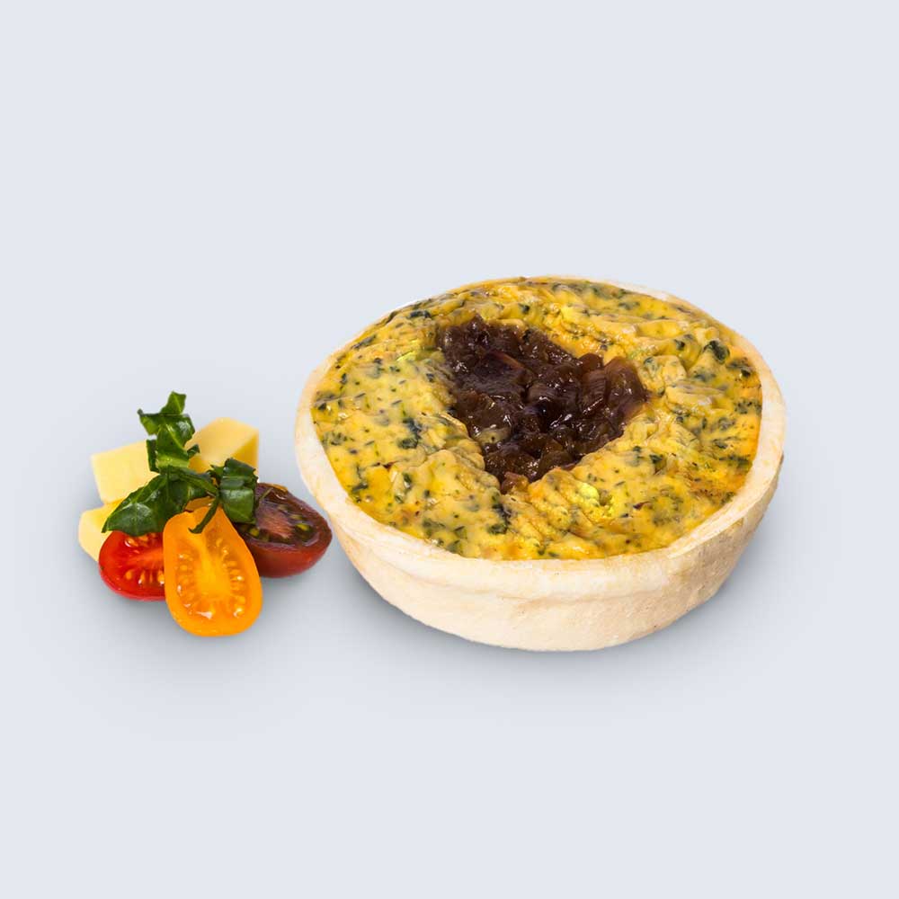 Spinach, Feta & Caramelised Onion Quiche