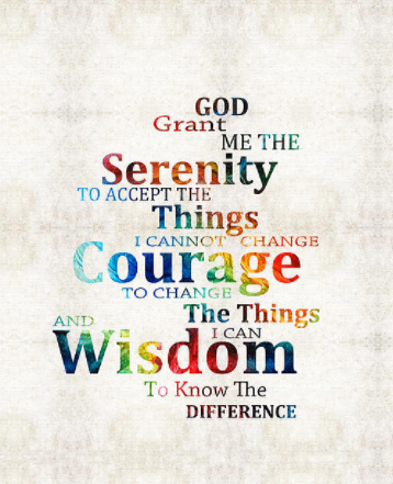 graphic of the serenity prayer