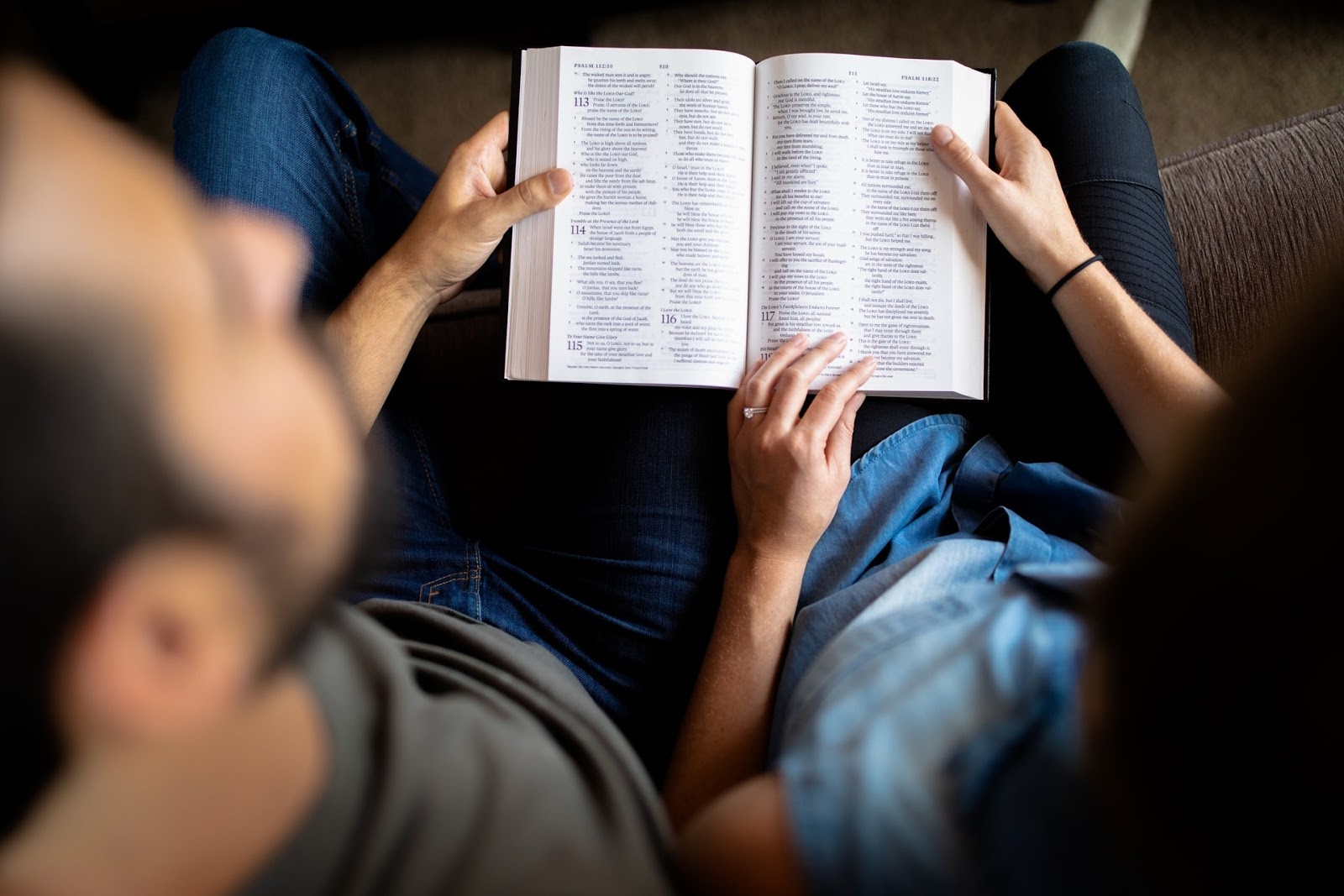 couple reading a Bible