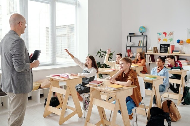 Teacher in front of class