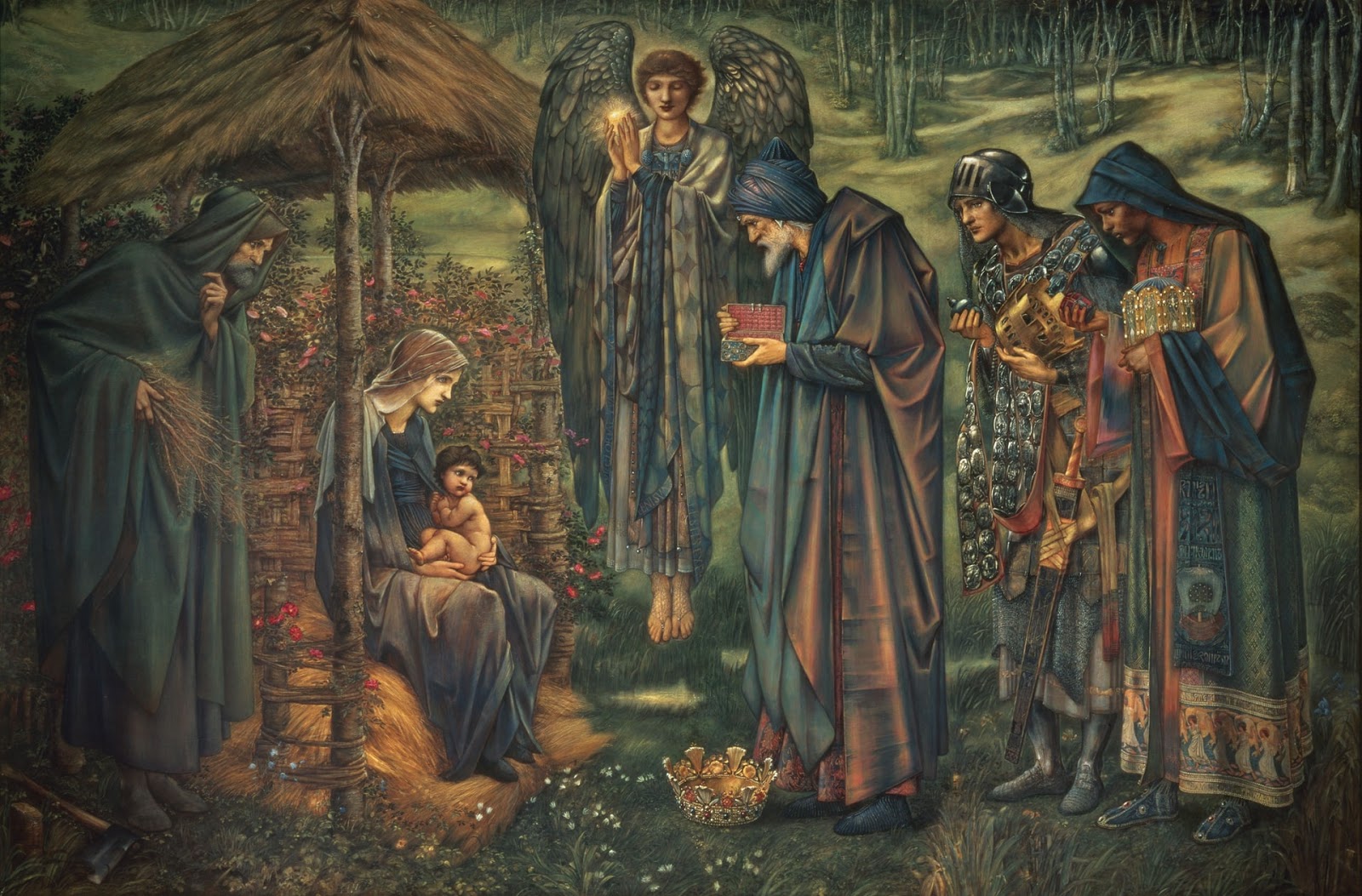  painting of the Wise men coming to bring Jesus gifts