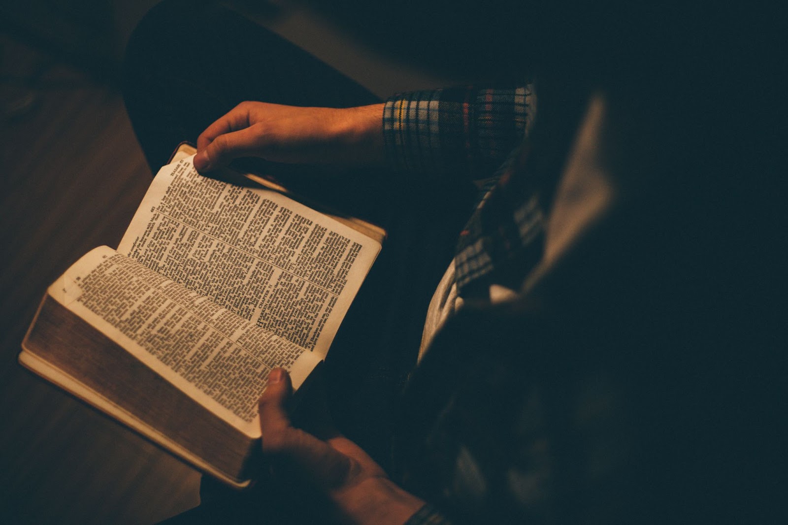 A person reads the Bible