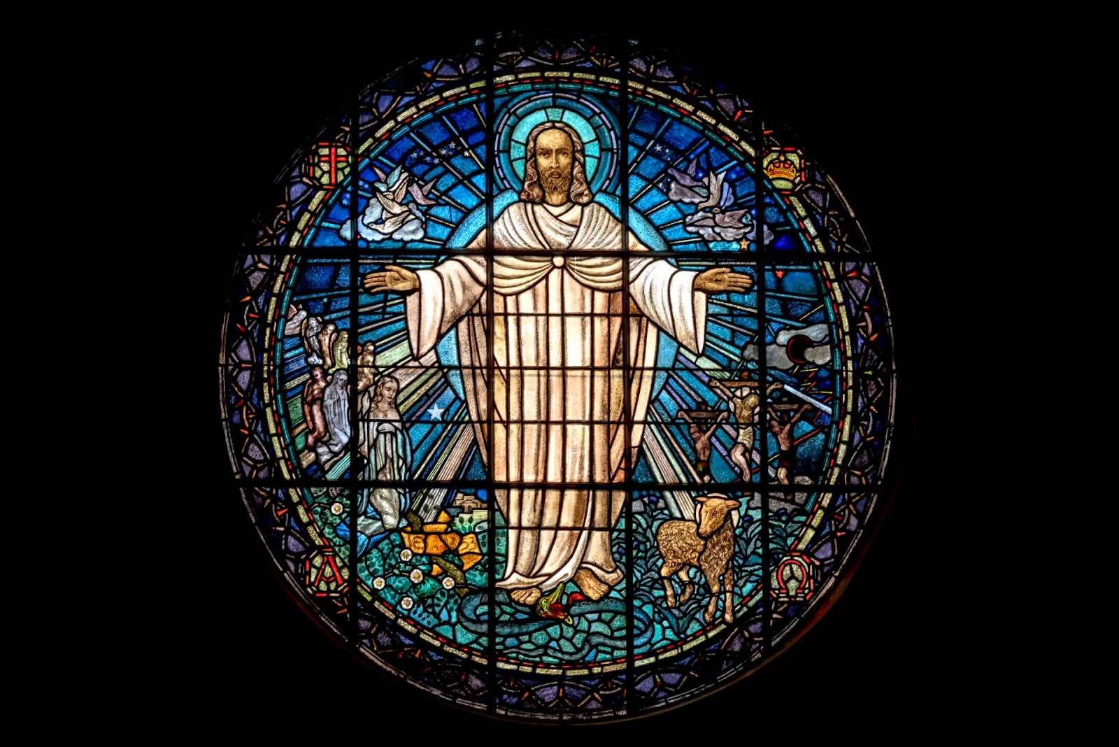 Jesus Christ on stainglass