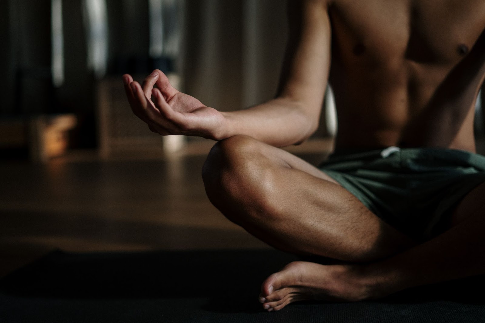 Man sitting in the lotus position