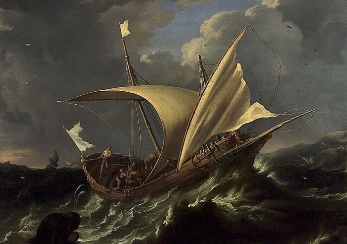 Jonah and the whale - Dutch painting