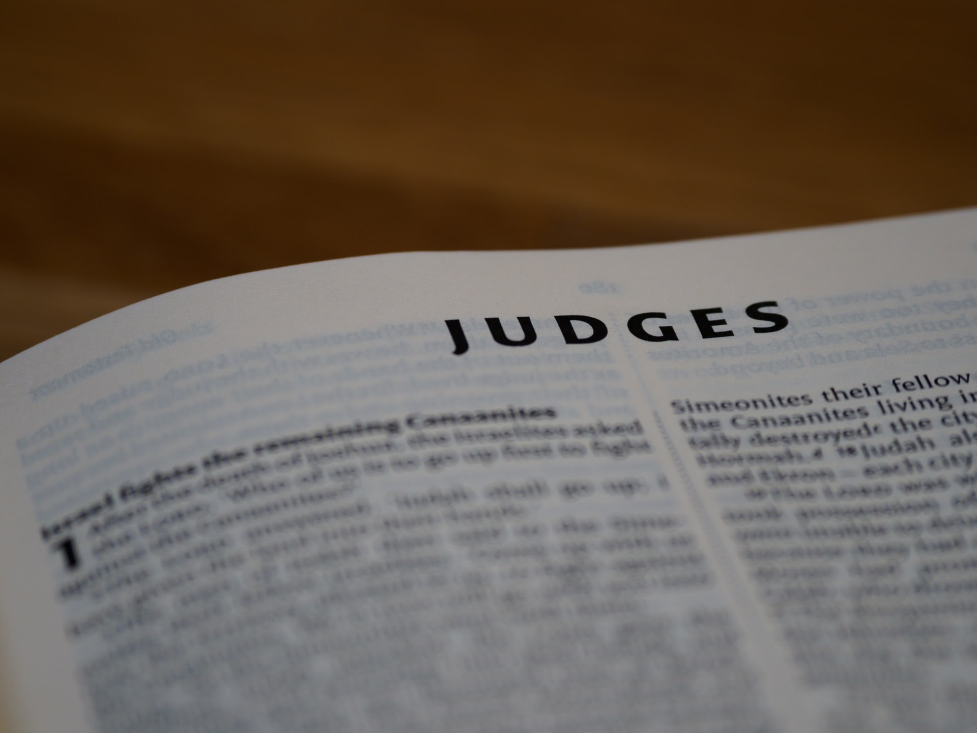 Bible open to the Book of Judges