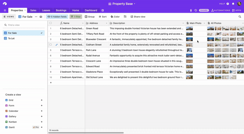 Airtable base sharing link