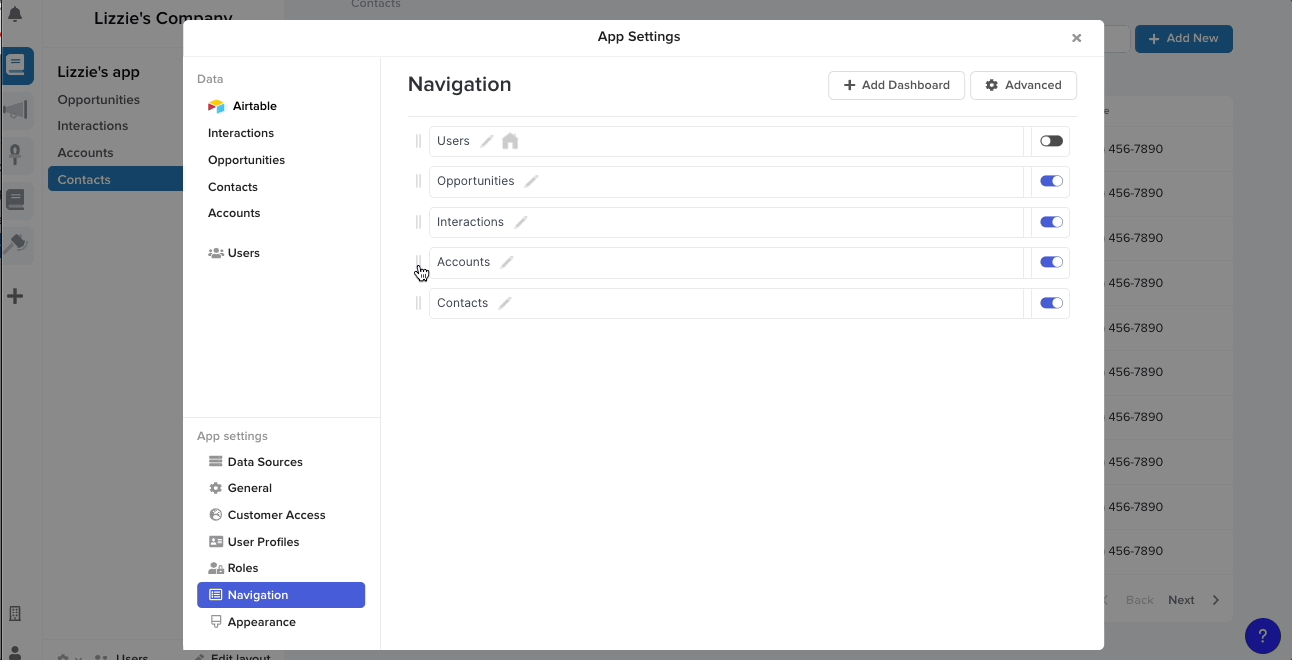 Change navigation in Stacker